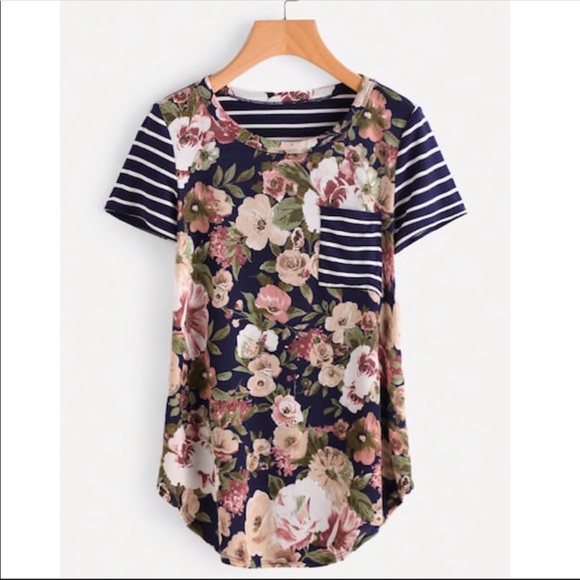 October Love Tops - 🆕❗️LAST ONE❗️OCTOBER LOVE SHORT SLEEVE FLORAL TOP